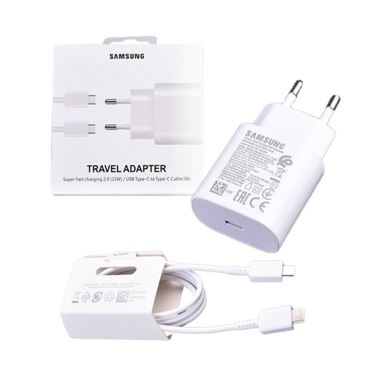 SAMSUNG FAST CHARGER ADAPTOR EP-TA800NB EGEU WITH CABLE TYPE C TO TYPE C 25W WHITE